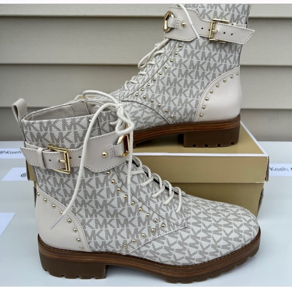 Michael kors MK Kincaid Lace up booties - Vanilla